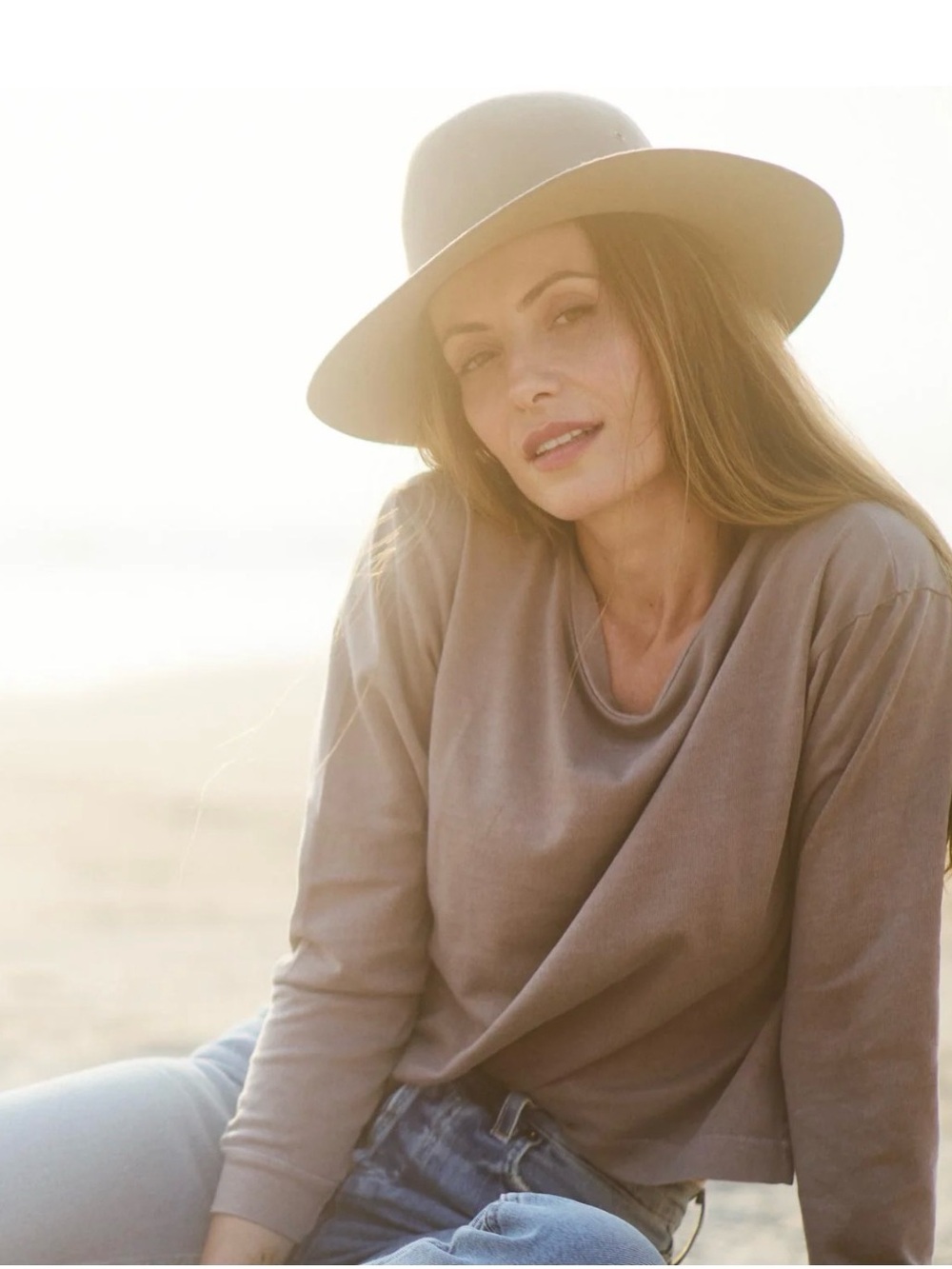 Rowan Reagan Long Sleeve Boyfriend Tee in Canyon